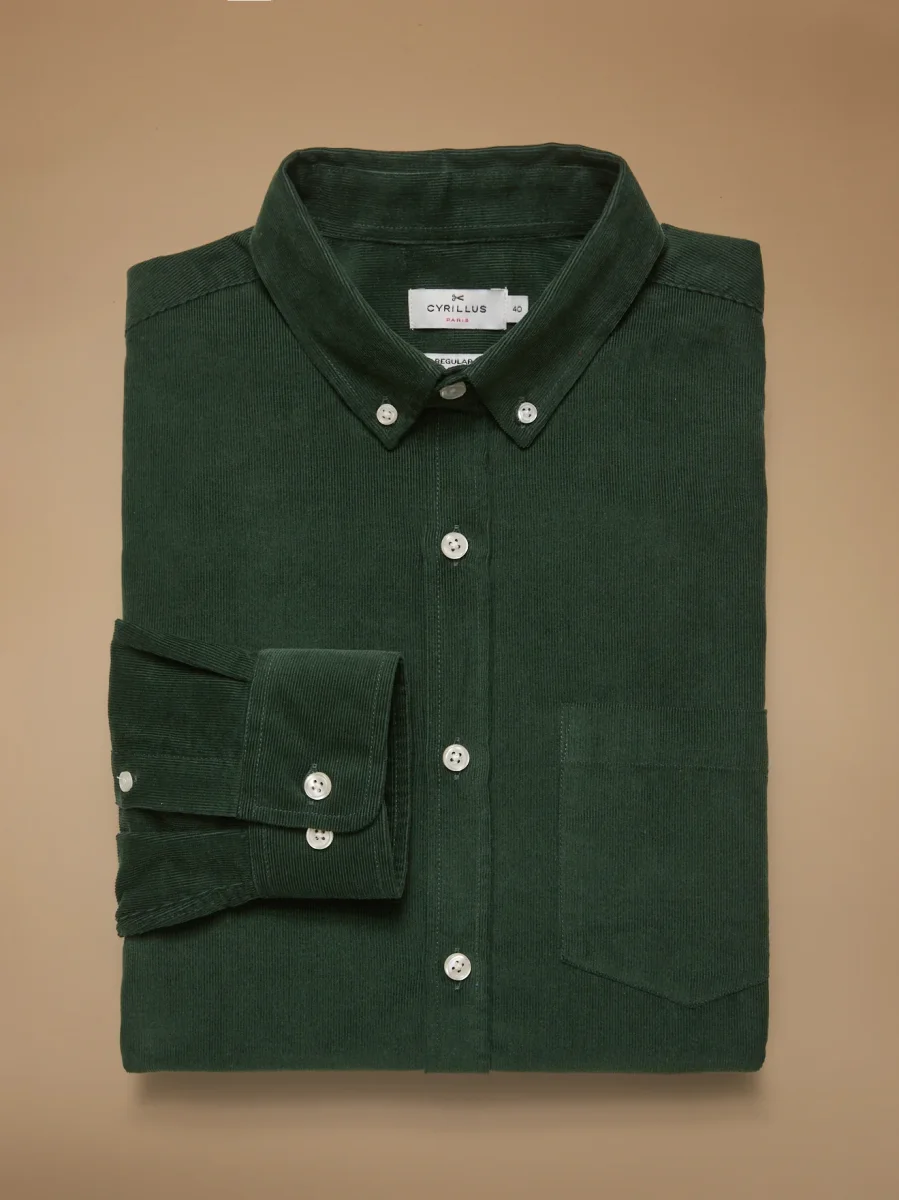 Chemise velours homme coupe contemporaine – Image 7