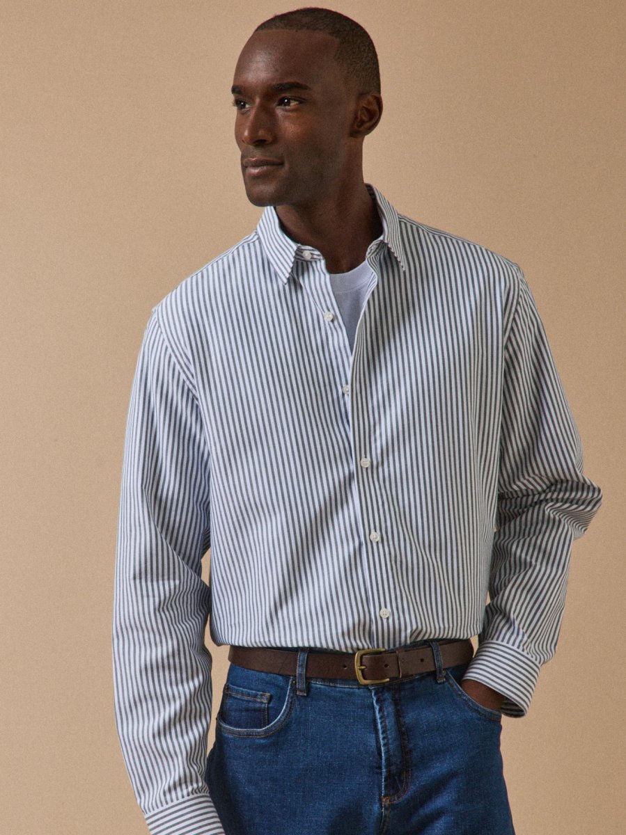 Chemise rayée homme coupe contemporaine