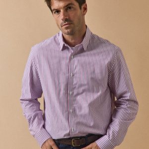 Chemise rayée homme coupe contemporaine