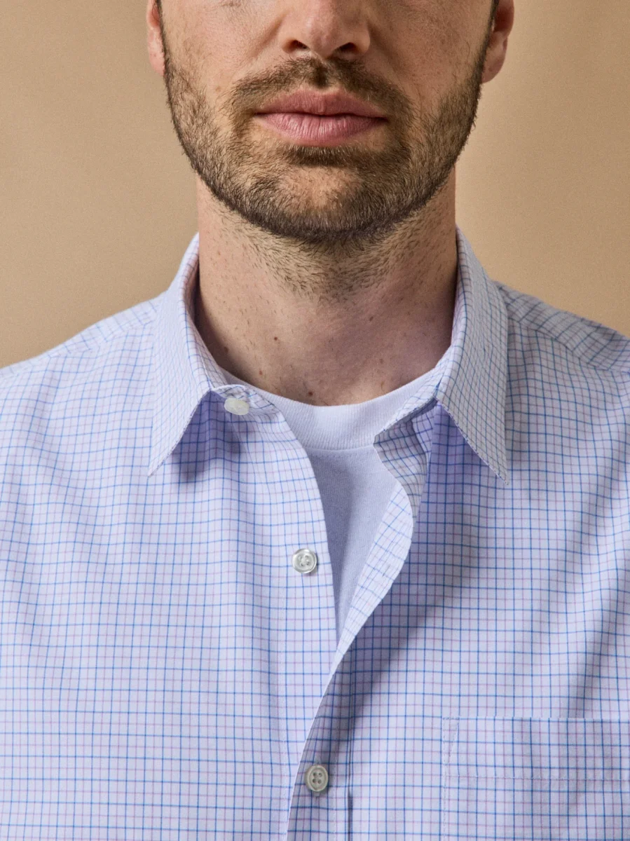 Chemise carreaux Tattersall homme coupe contemporaine