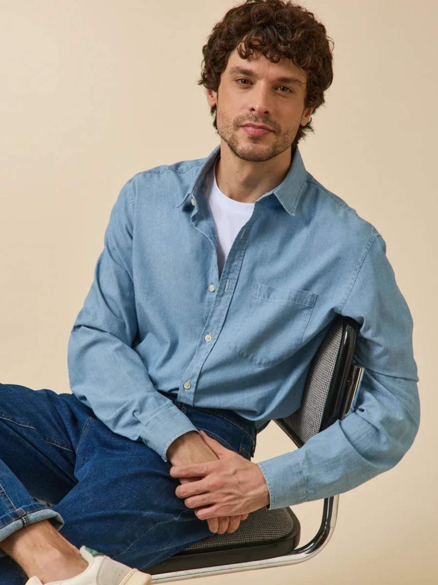 Chemise chambray homme coupe contemporaine – Image 2