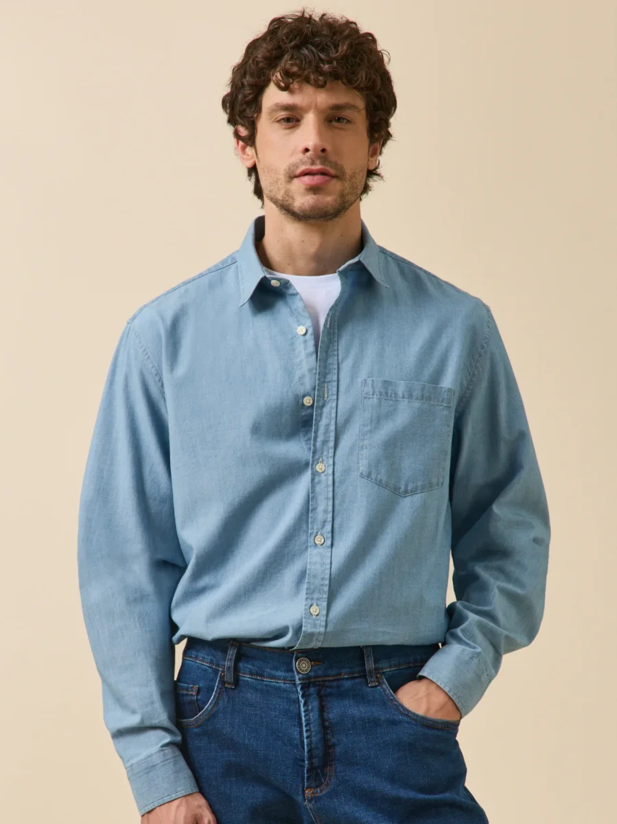 Chemise chambray homme coupe contemporaine – Image 3