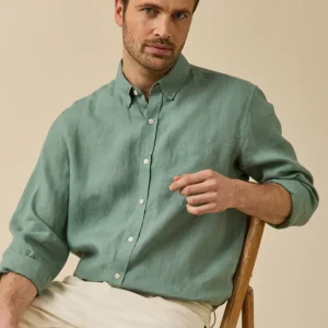 Chemise en lin homme coupe contemporaine