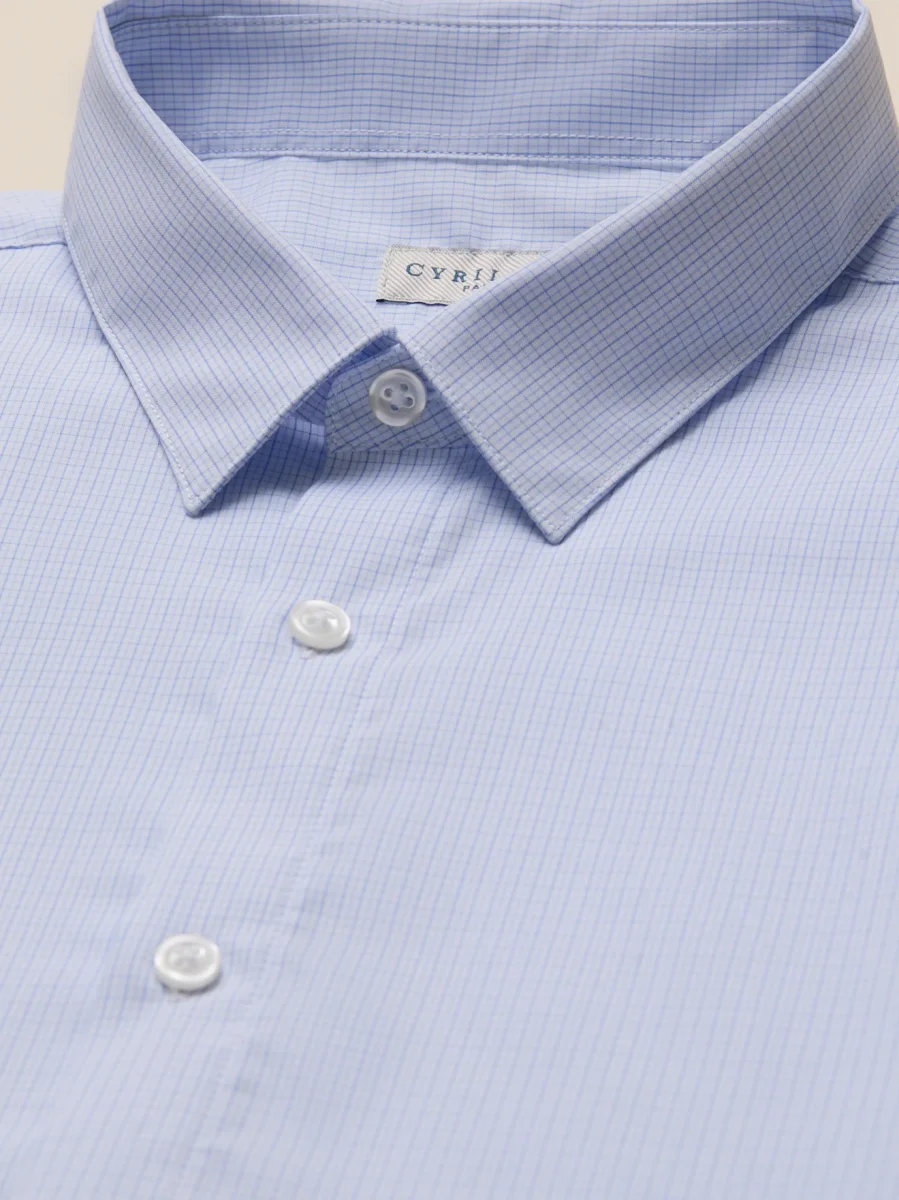 Chemise popeline carreaux homme coupe ajustée – Image 3