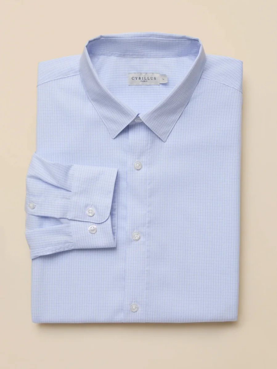 Chemise popeline carreaux homme coupe ajustée – Image 2