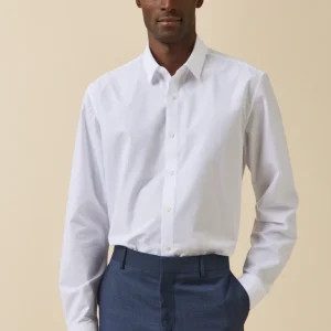 Chemise popeline unie homme coupe contemporaine
