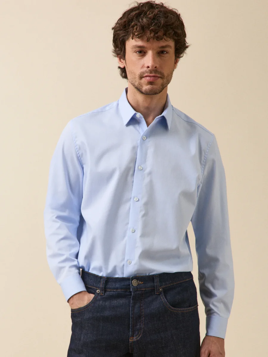 Chemise twill uni homme coupe contemporaine – Image 2