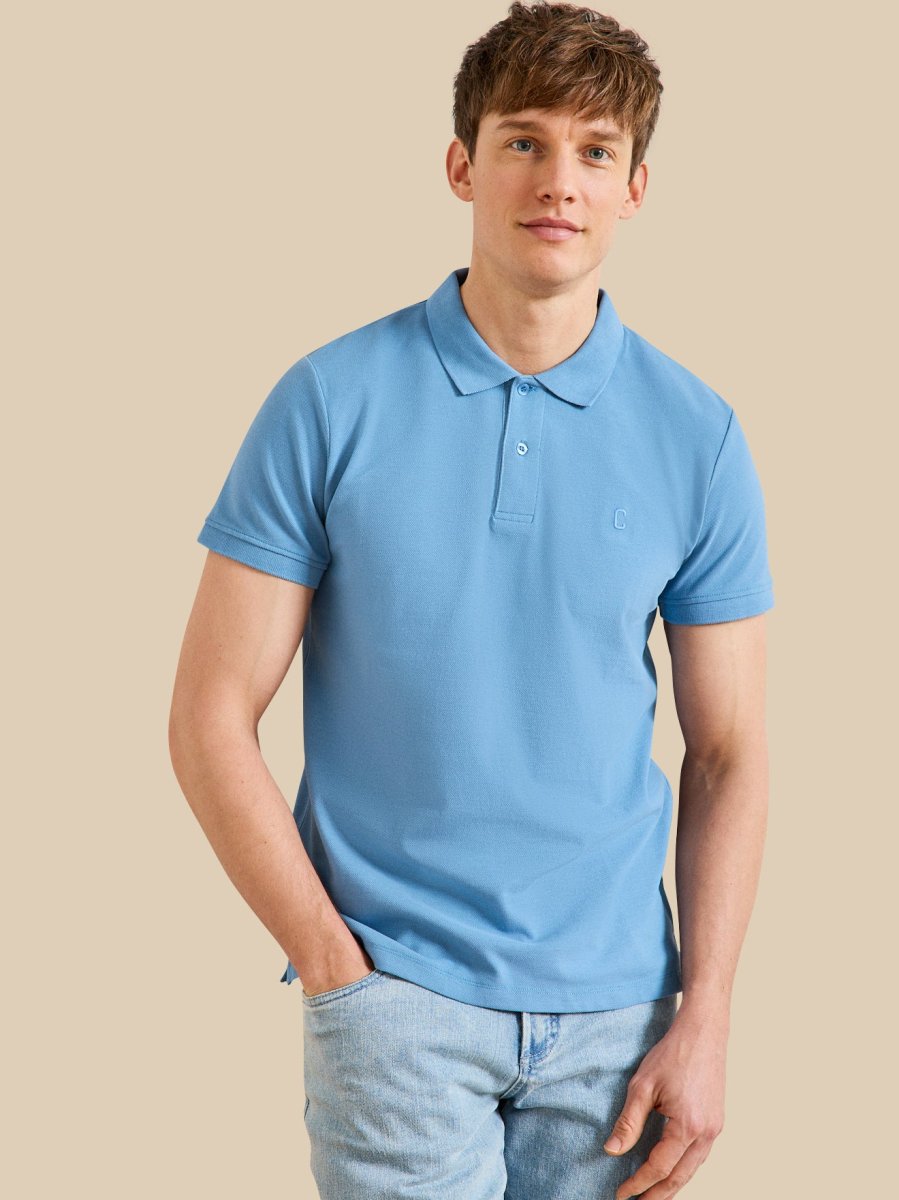 Polo uni maille piquée homme coton biologique