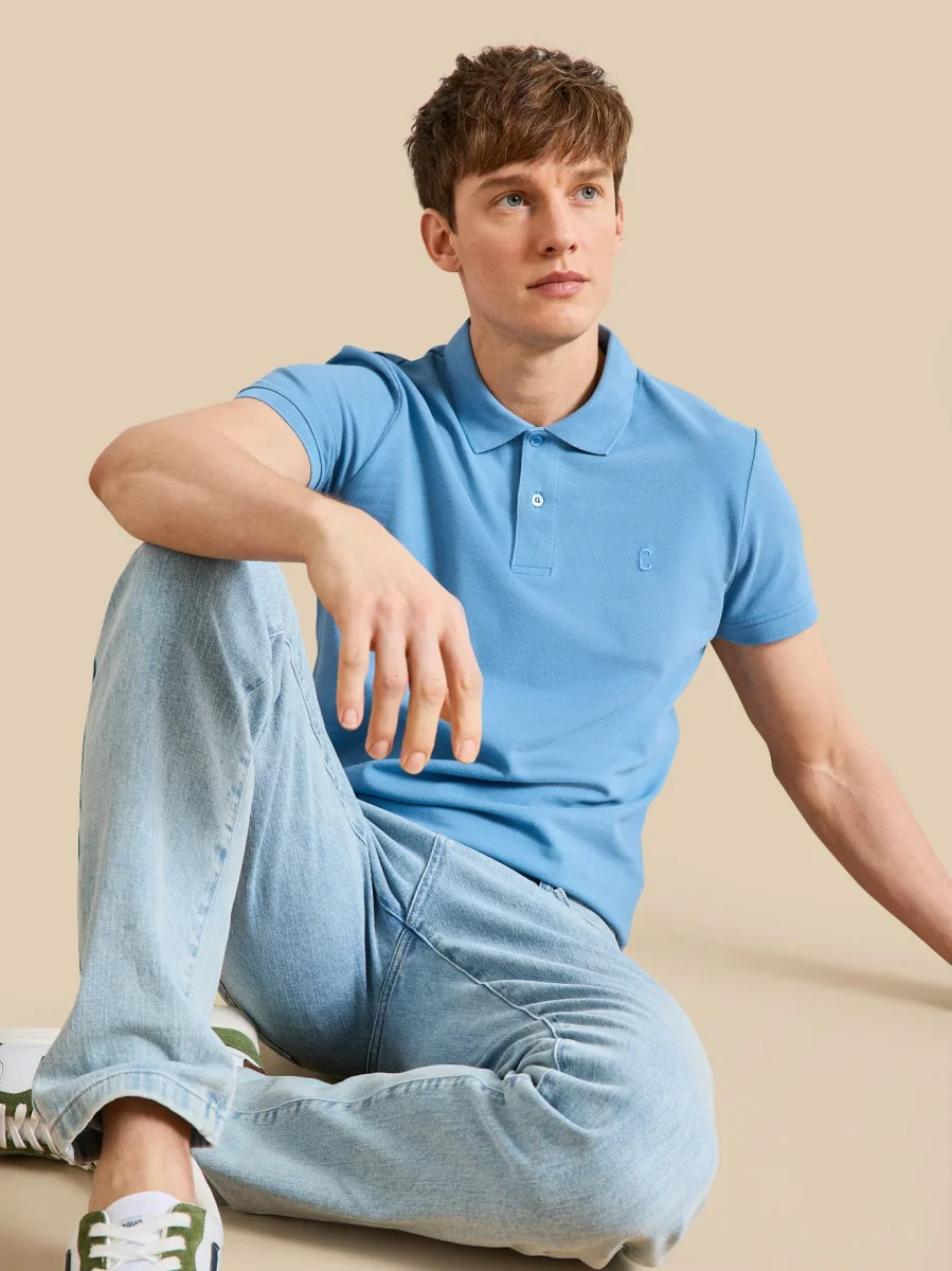 Polo uni maille piquée homme coton biologique – Image 5