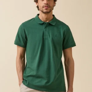 Polo uni maille piquée homme coton biologique