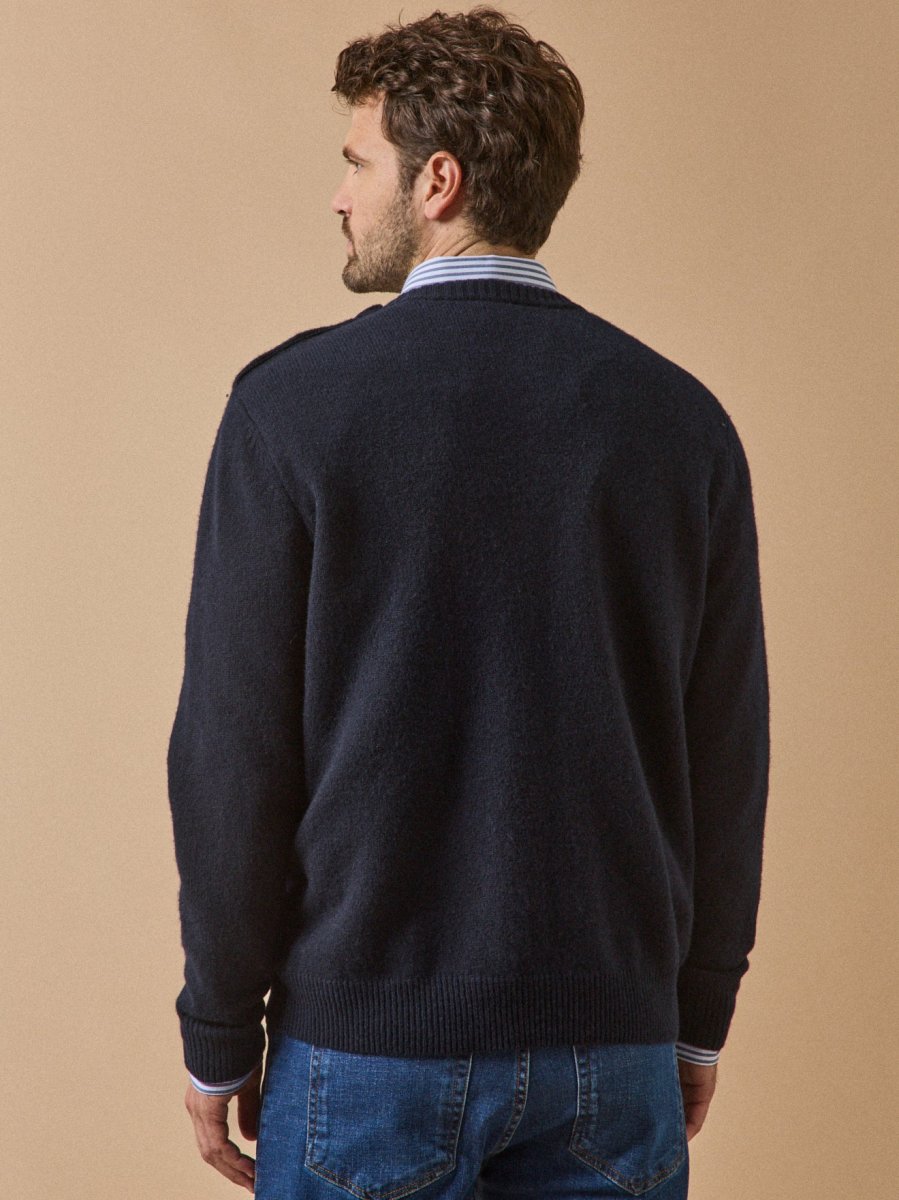 Pull boutonné laine mérinos homme – Image 4