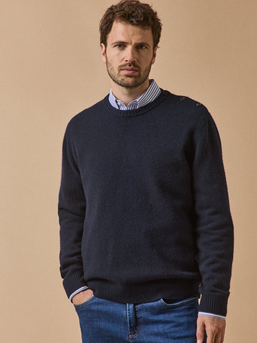 Pull boutonné laine mérinos homme – Image 2