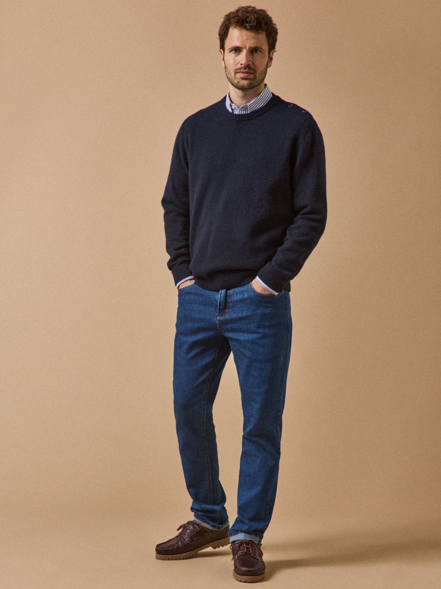 Pull boutonné laine mérinos homme – Image 6