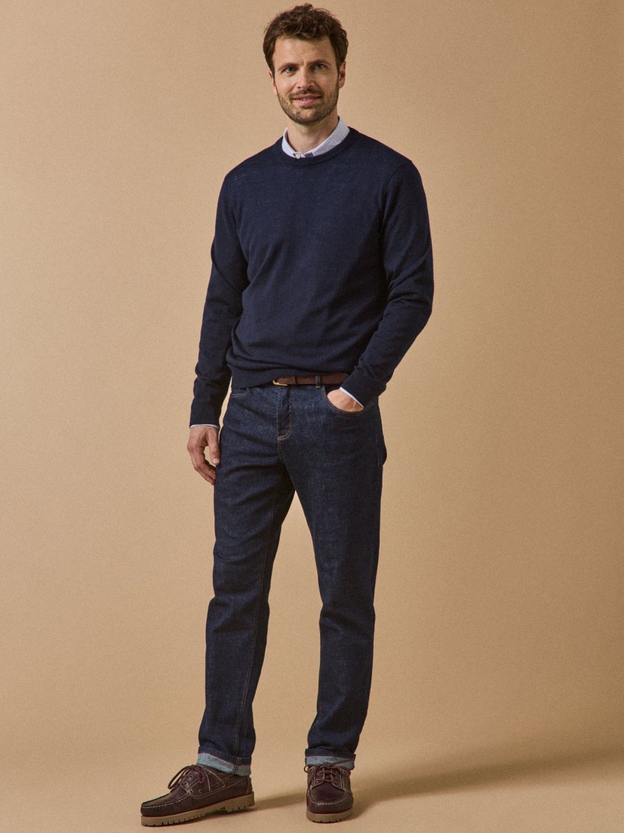 Pull fin col rond laine mérinos homme – Image 5