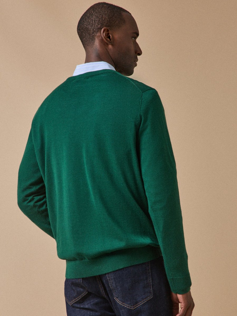 Pull fin col rond laine mérinos homme – Image 4