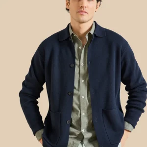 Cardigan homme avec laine et fibres recyclées