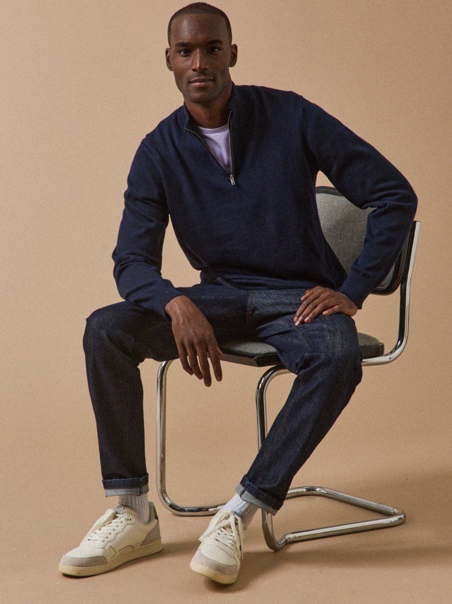 Pull col montant homme coton biologique et cachemire – Image 6