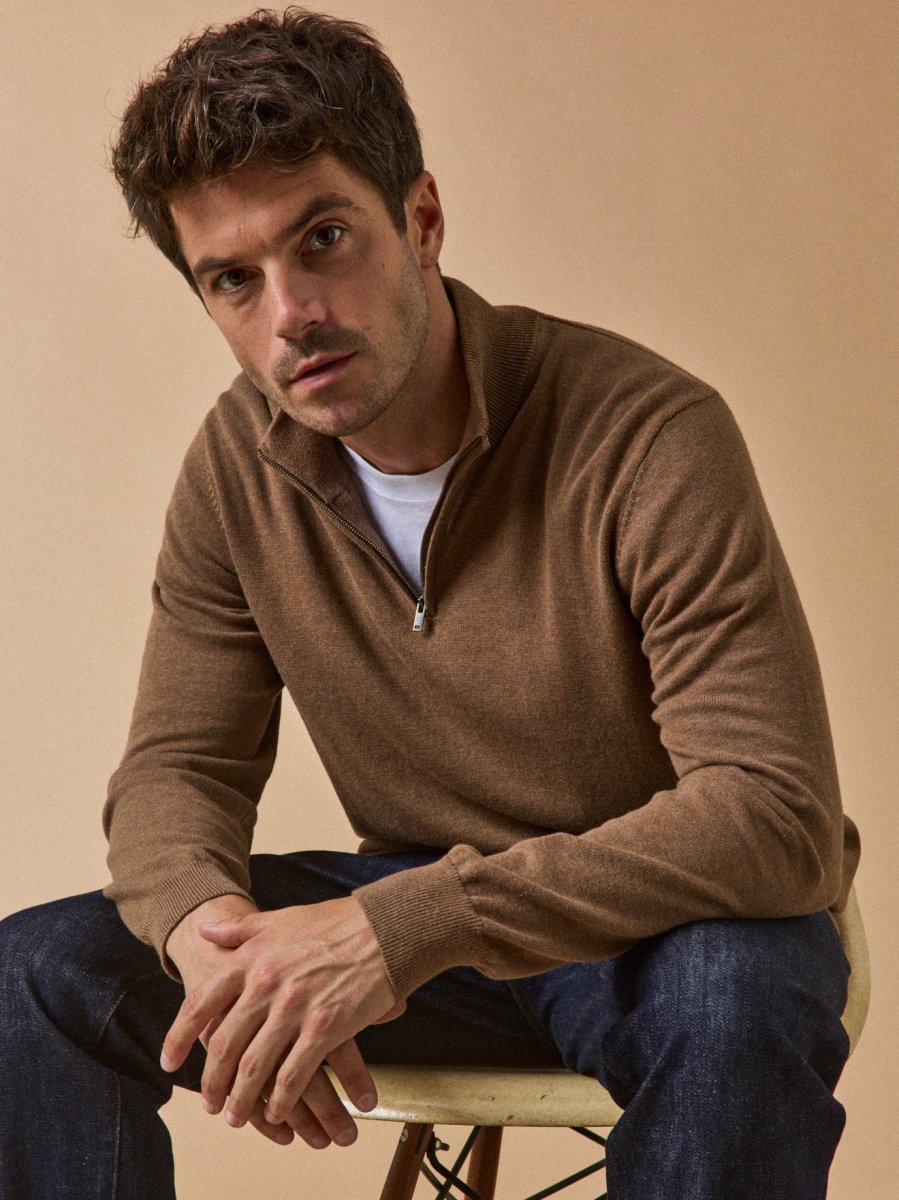 Pull col montant homme coton biologique et cachemire – Image 3