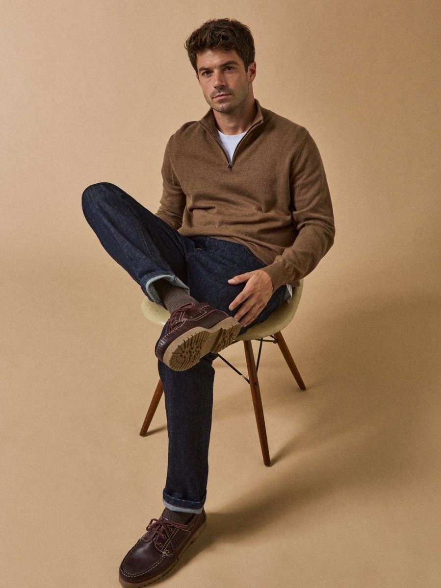 Pull col montant homme coton biologique et cachemire – Image 7