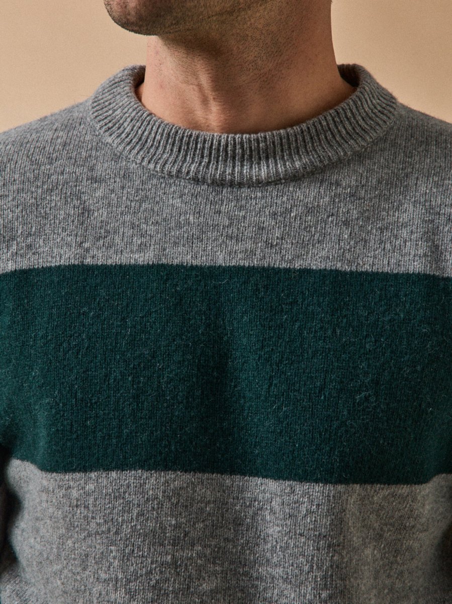 Pull rayé en laine majoritaire homme – Image 5