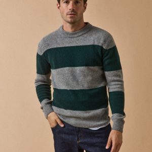 Pull rayé en laine majoritaire homme
