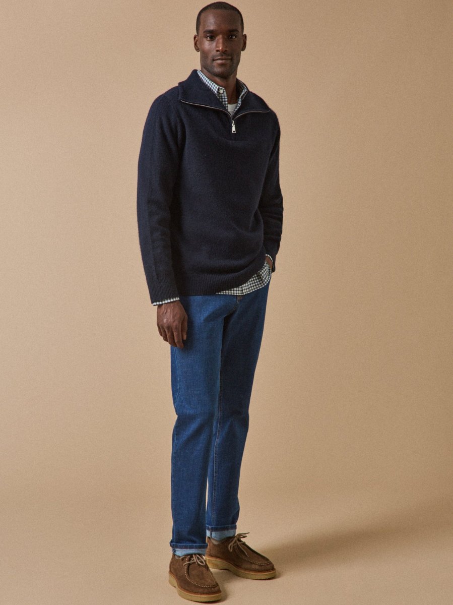 Pull col camionneur zippé laine mérinos homme – Image 6