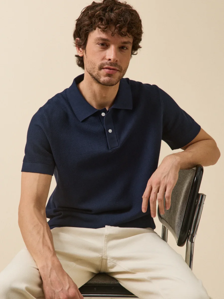 Pull col polo manches courtes homme – Image 3