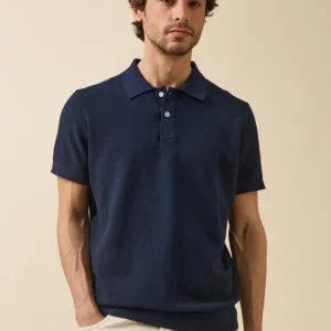 Pull col polo manches courtes homme