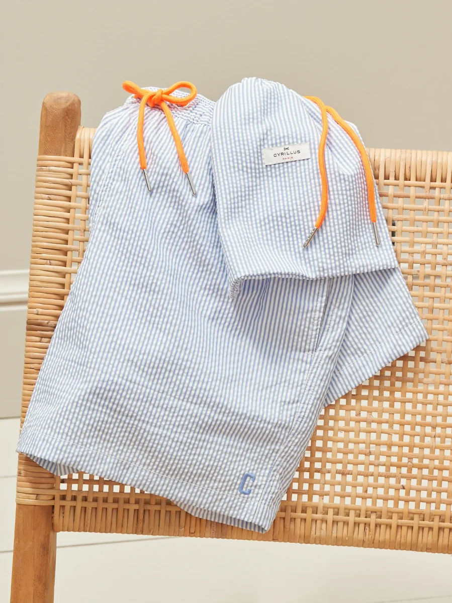 Short de bain seersucker rayé homme – Image 5