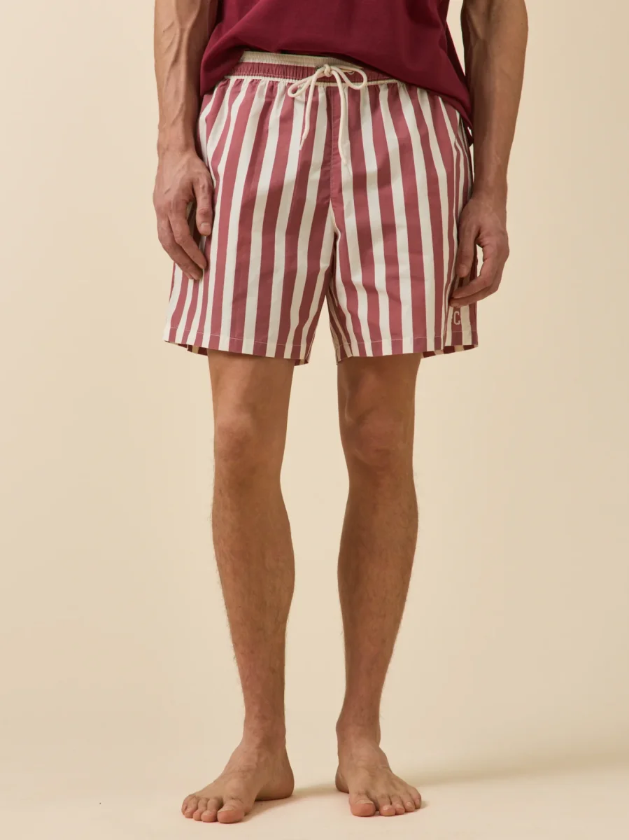 Short de bain rayé homme