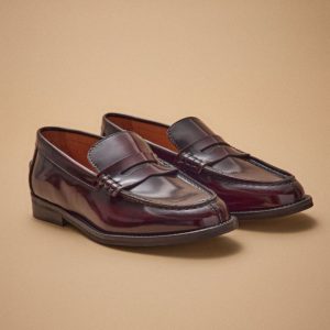 Mocassins cuir vernis femme