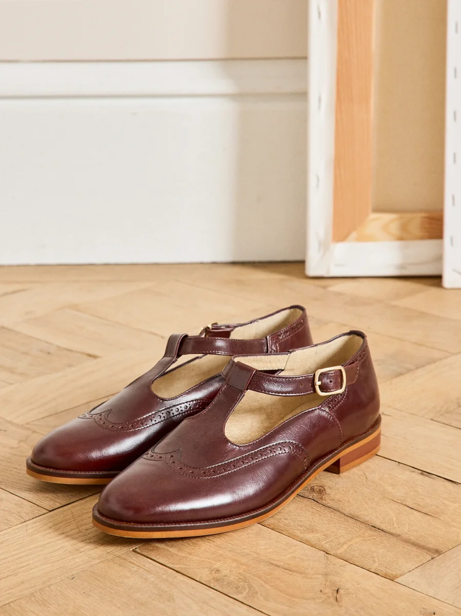 Sandales salomé bout fleuri cuir femme – Image 4