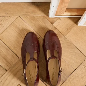 Sandales salomé bout fleuri cuir femme