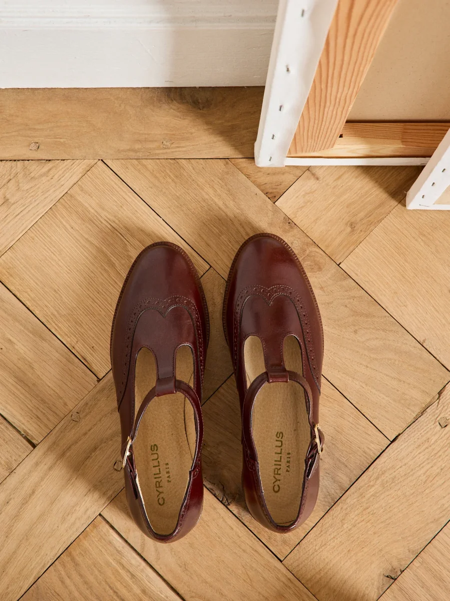 Sandales salomé bout fleuri cuir femme – Image 2