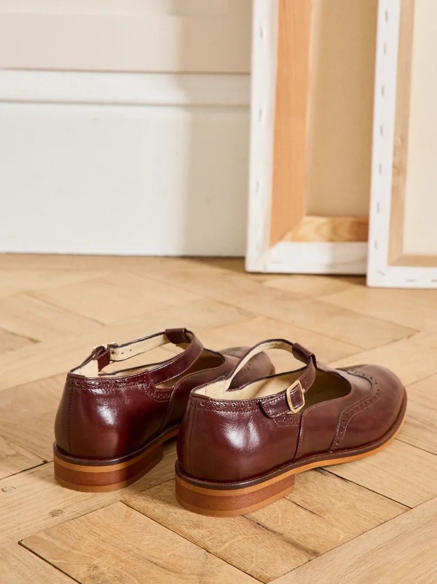 Sandales salomé bout fleuri cuir femme – Image 3