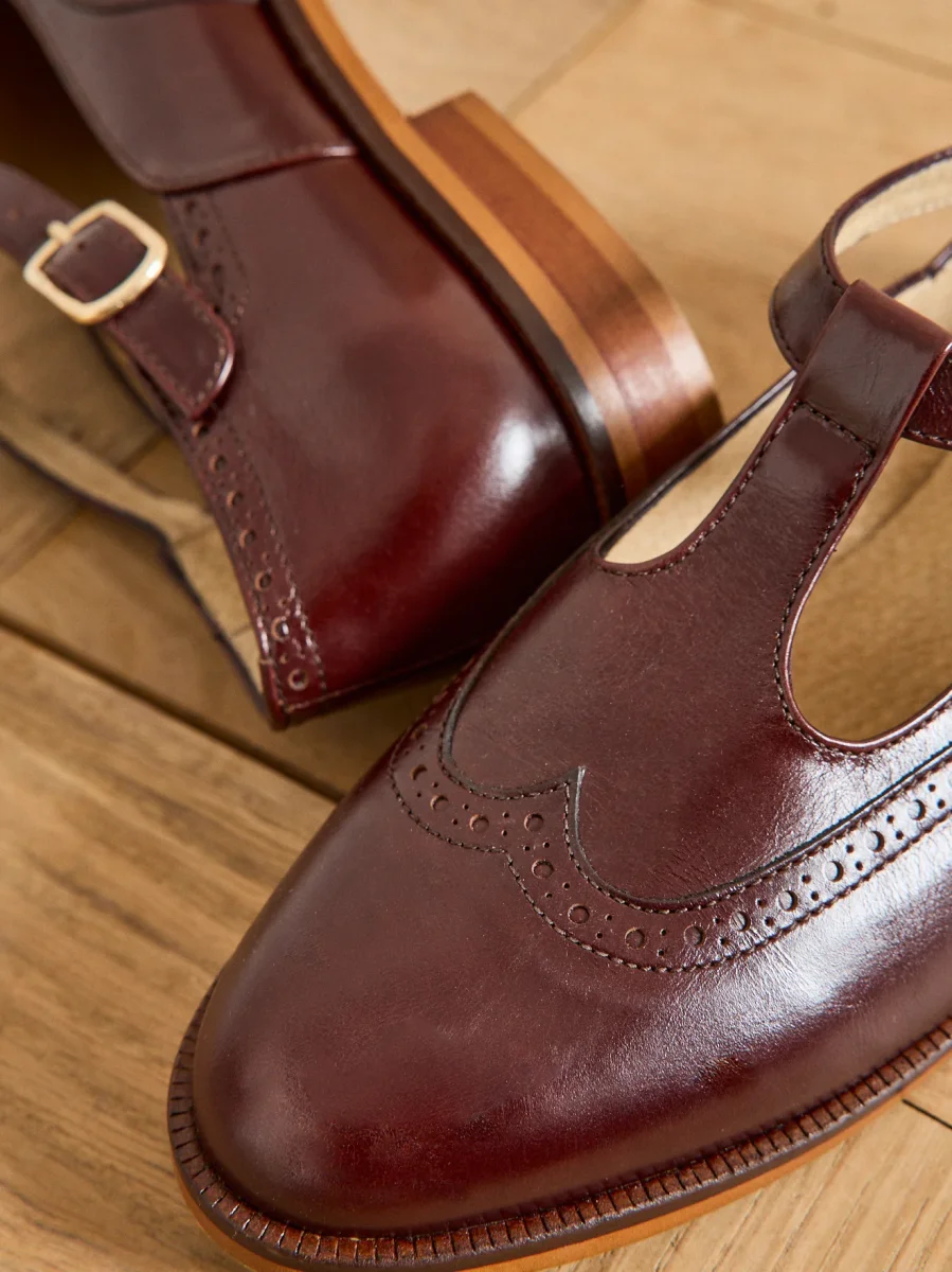 Sandales salomé bout fleuri cuir femme – Image 5