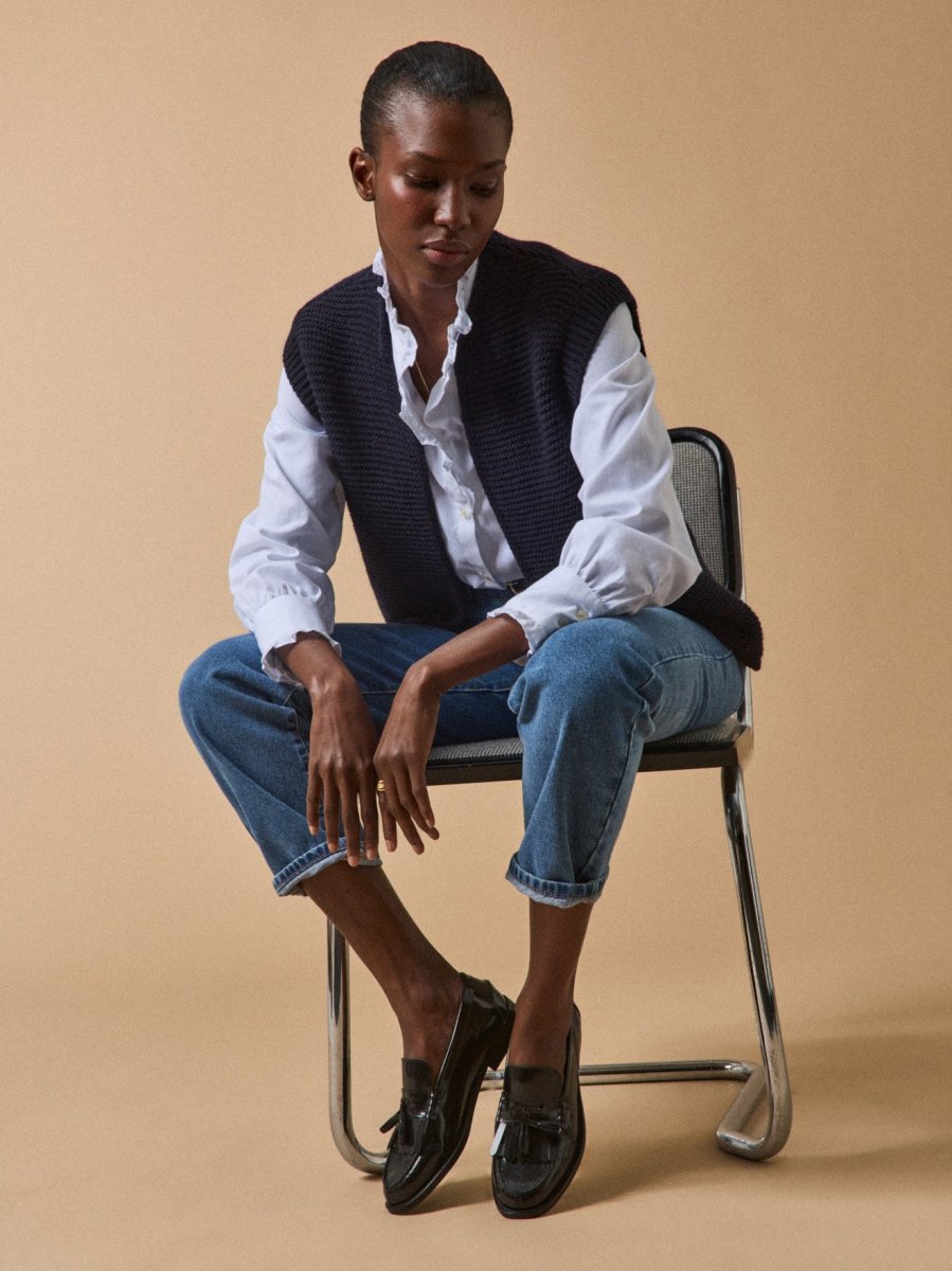 Mocassins frange et pompons cuir femme – Image 7