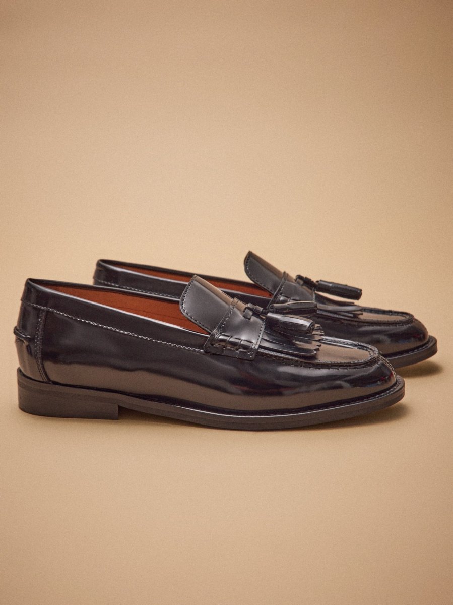 Mocassins frange et pompons cuir femme – Image 3