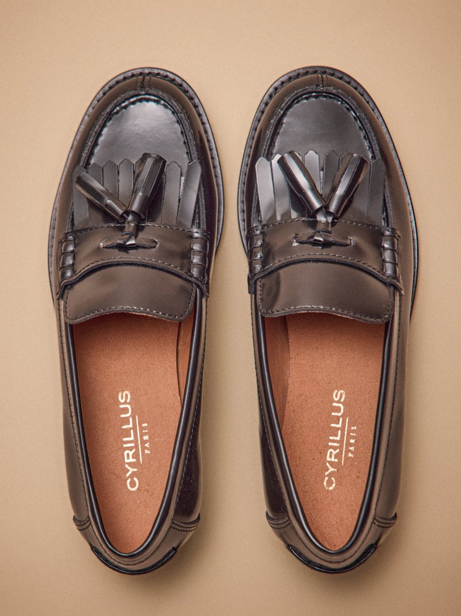 Mocassins frange et pompons cuir femme – Image 8