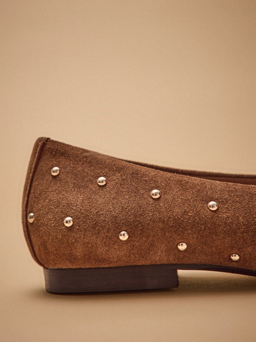 Ballerines cloutées cuir velouté femme – Image 5