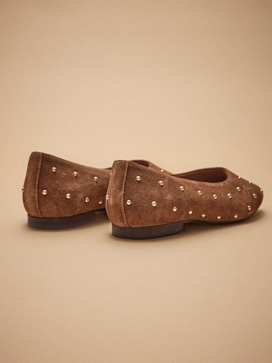 Ballerines cloutées cuir velouté femme – Image 4