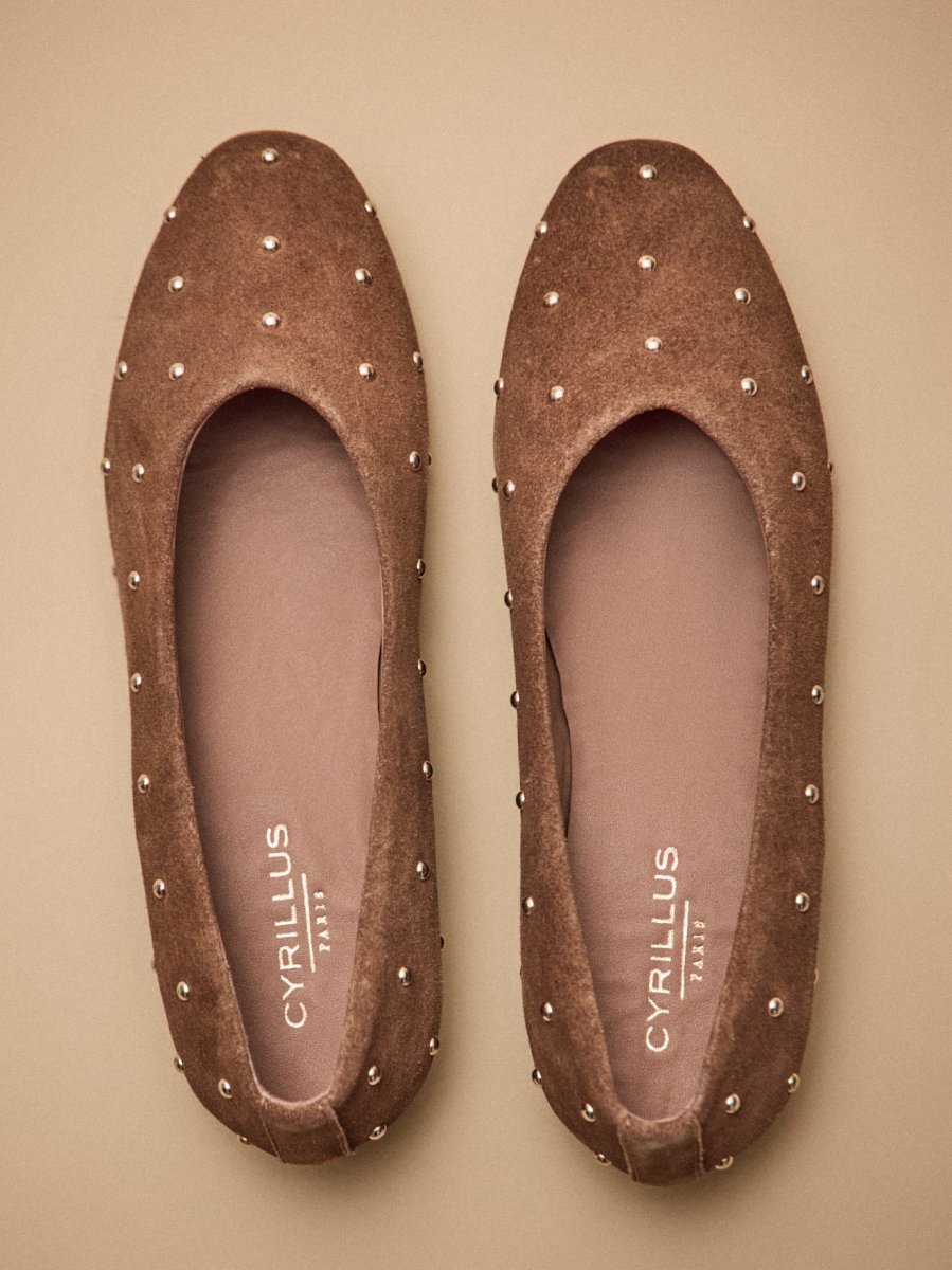 Ballerines cloutées cuir velouté femme – Image 8