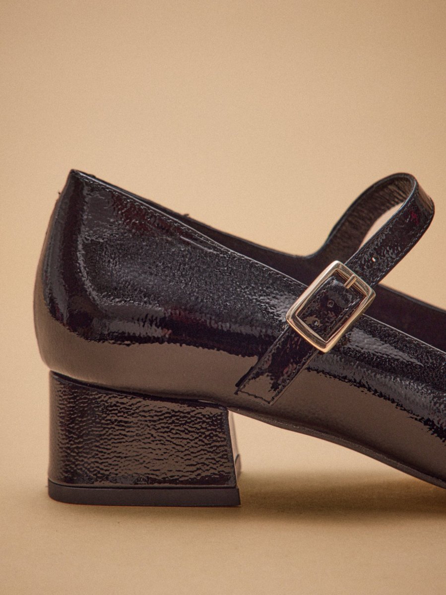 Salomés à talon cuir vernis femme – Image 5