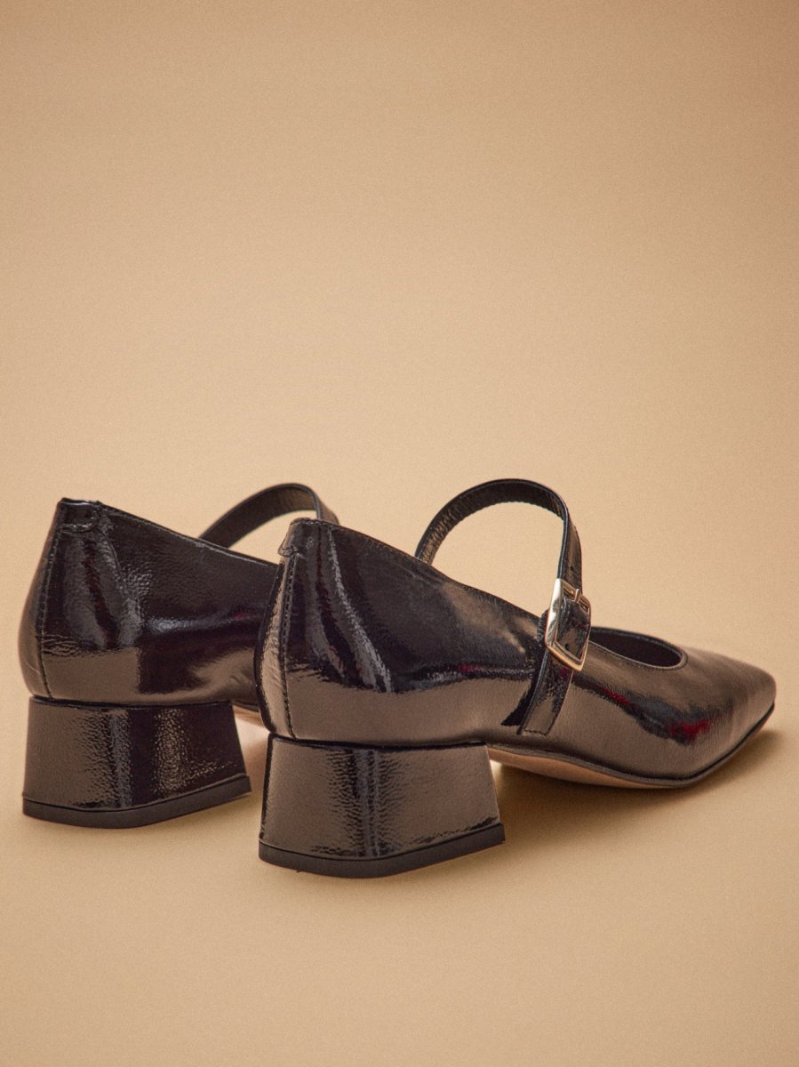 Salomés à talon cuir vernis femme – Image 4
