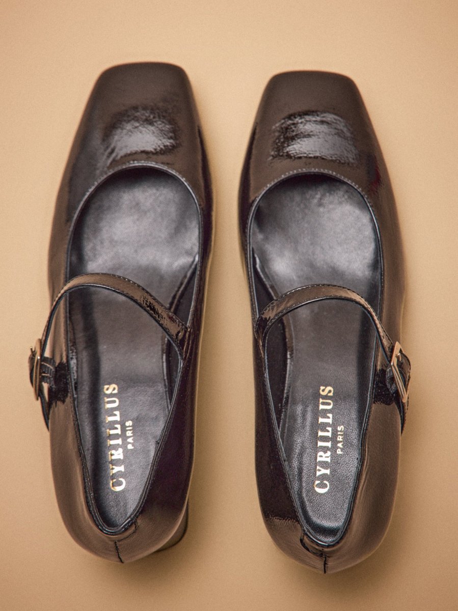 Salomés à talon cuir vernis femme – Image 7