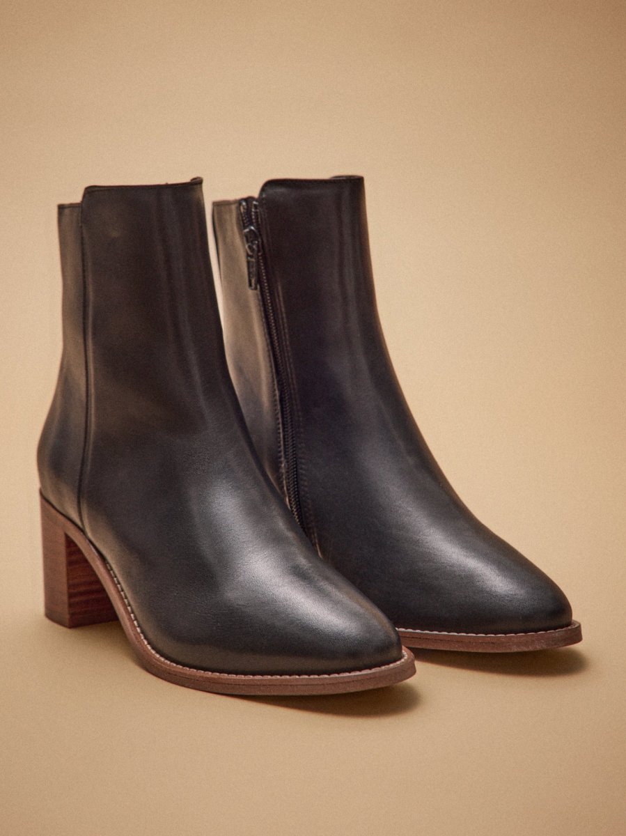 Boots à talon cuir femme