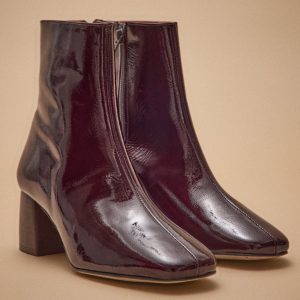 Boots à talon cuir vernis femme