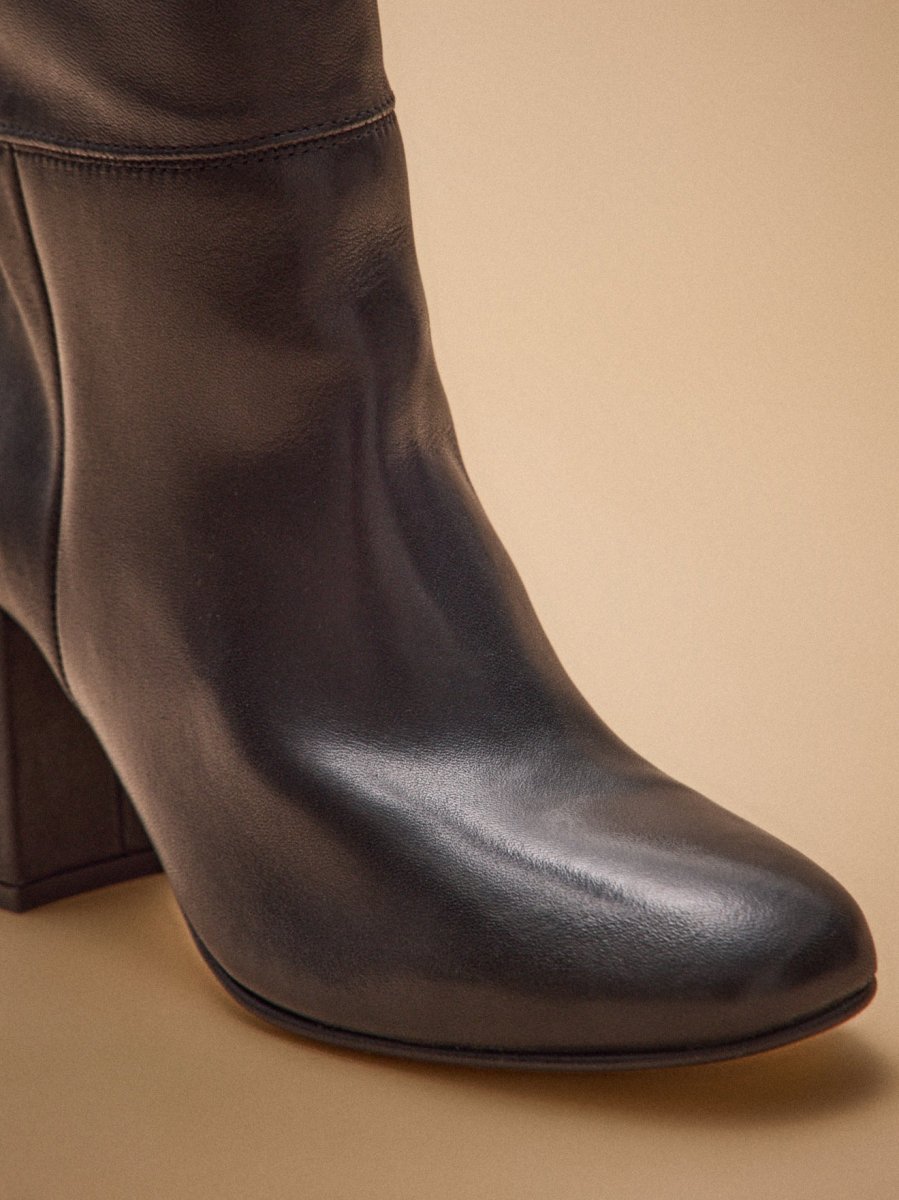 Bottes à talon cuir lisse femme – Image 6
