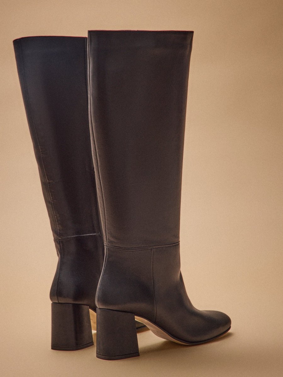 Bottes à talon cuir lisse femme – Image 4
