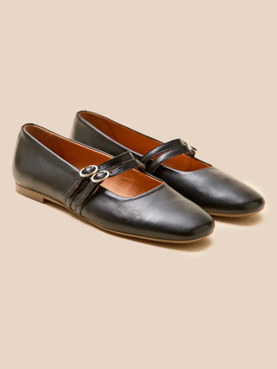 Ballerines 2 brides cuir femme – Image 2